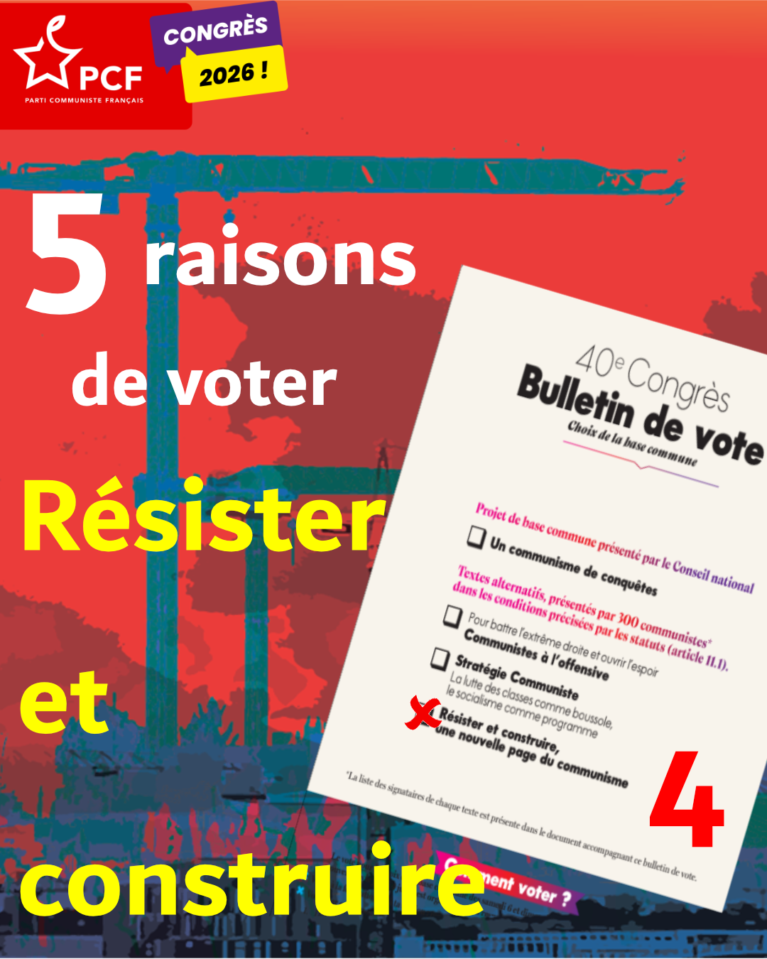 You are currently viewing 5 raisons de voter pour le texte « Résister et construire »